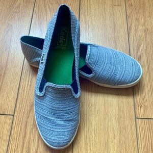 Keds Crashback Slip-Ons in Woven Blue, Size 8.5
